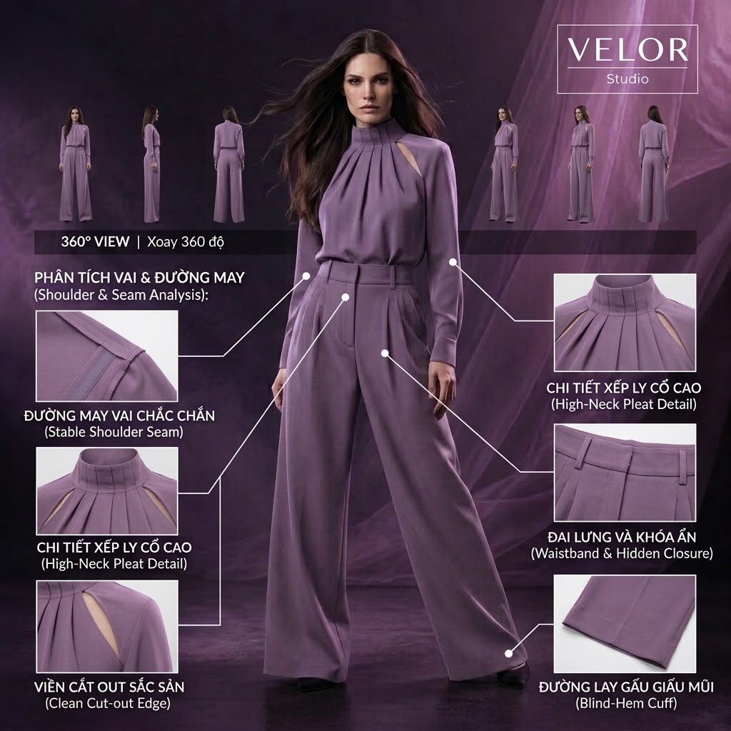 Bộ tailoring nữ Season 1 màu tím lilac với phân tích chi tiết thiết kế